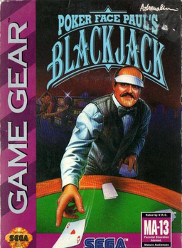 Poker Face Paul's Blackjack box art for Sega Game Gear